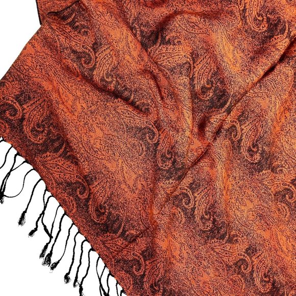 Pashmina Cashmere Paisley Scarf Shawl Wrap Stole Silk and Cashmere soft - Picture 8 of 12